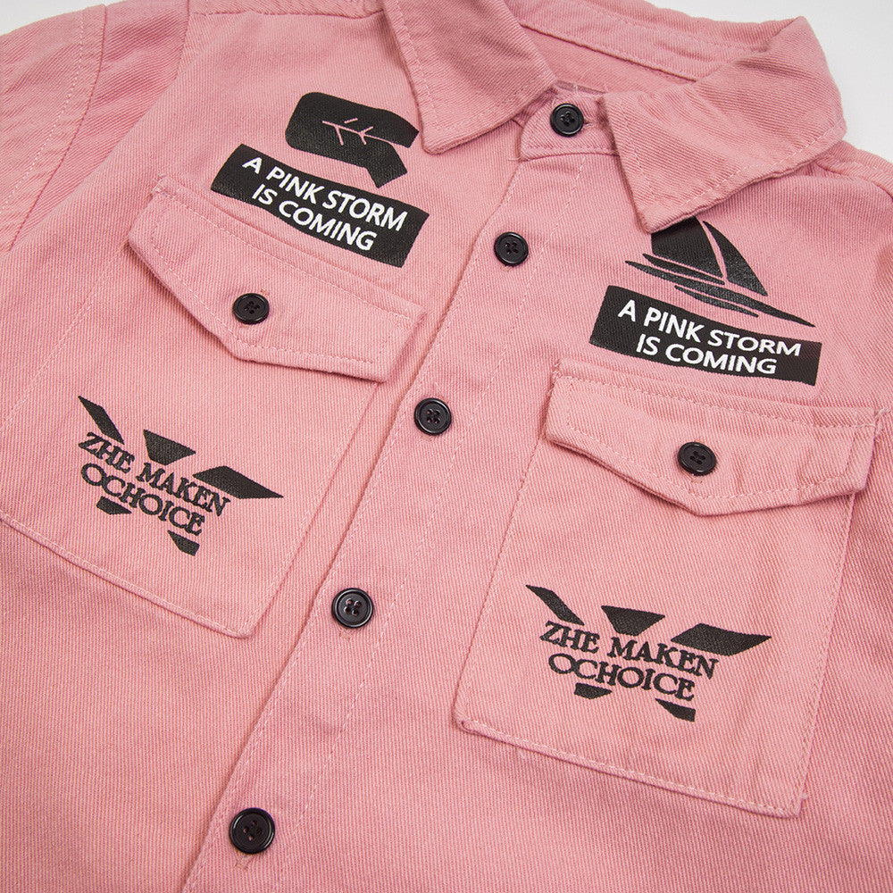 Fashion Letter Print Short-sleeve Shirt Men