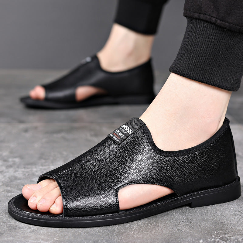 Roman Casual Sandals Soft Leather Non-slip Men