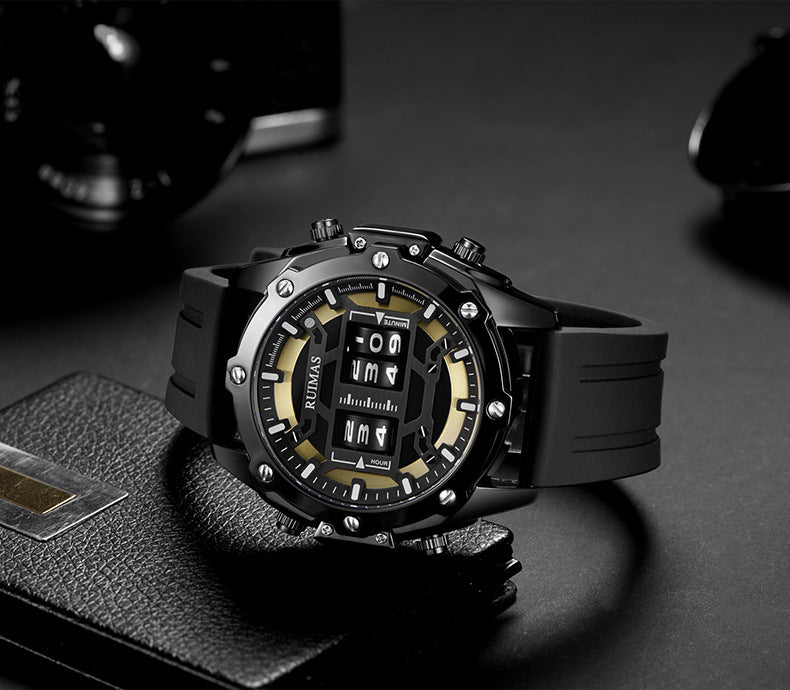 Sport leather men's quartz watch