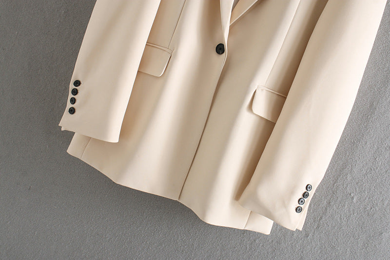 Drape commute one button blazer