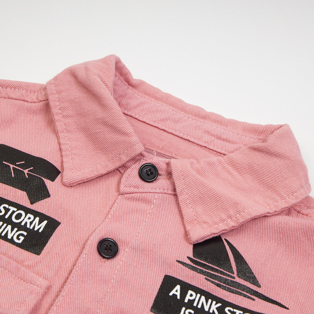 Fashion Letter Print Short-sleeve Shirt Men