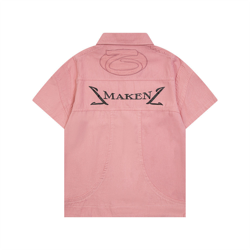 Fashion Letter Print Short-sleeve Shirt Men