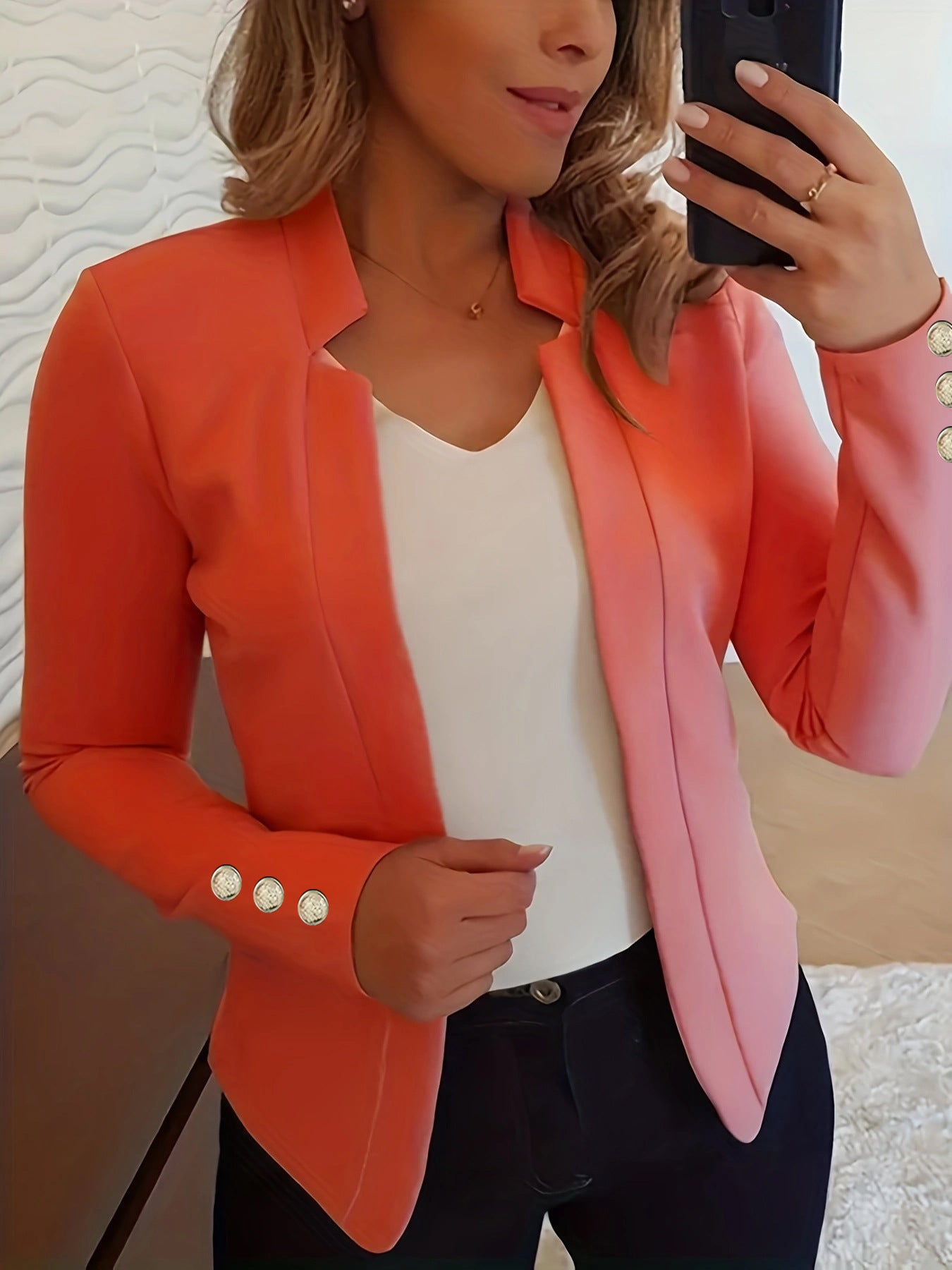 Solid color casual professional blazer